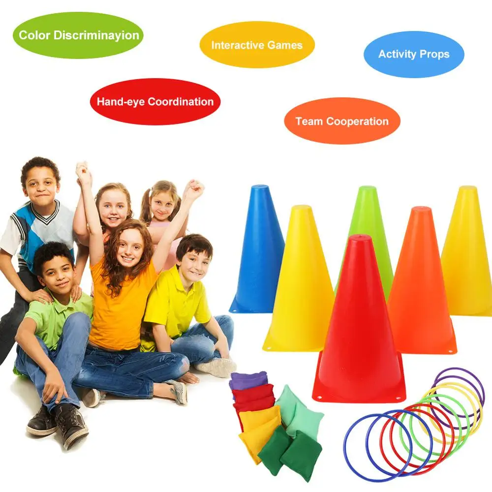 26 Piece Combo Set OurWarm 3 in 1 Bean Bags Toss Game Sets for Kids Ring Toss Game Carnival Garden Backyard Outdoor Games for Children Family Adults Outdoor Games Supplies