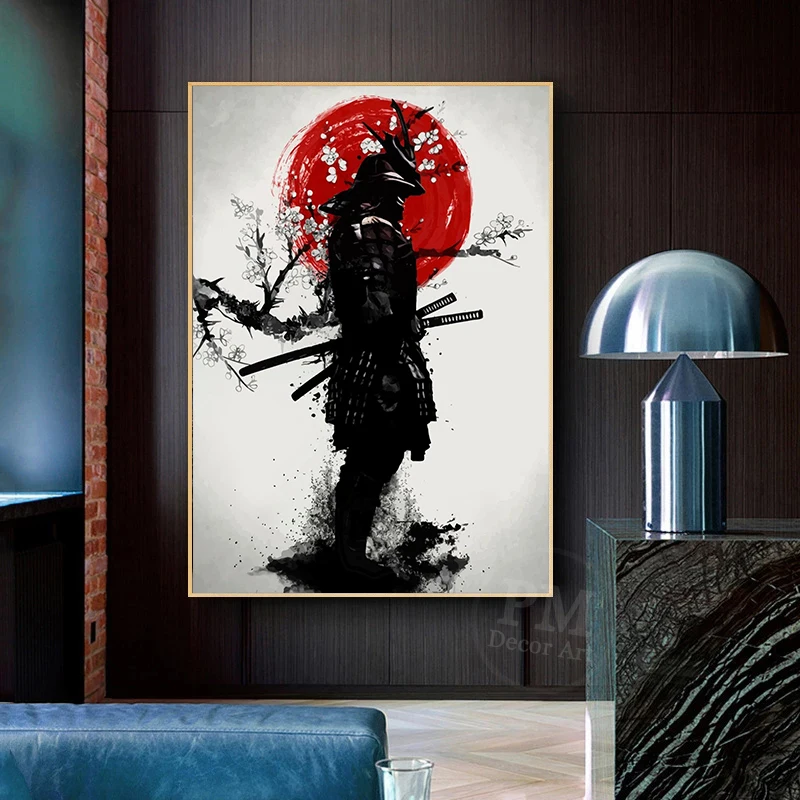 Ghost of tsushima jogo cartaz de arte pinturas estilo japonês samurai  paisagem jogo cartaz quadros da lona arte da parede - AliExpress