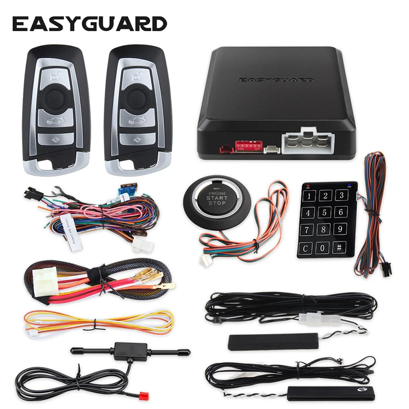 

EASYGUARD PKE remote start Passive keyless entry push start system keyless start stop car alarm security alarm password entry