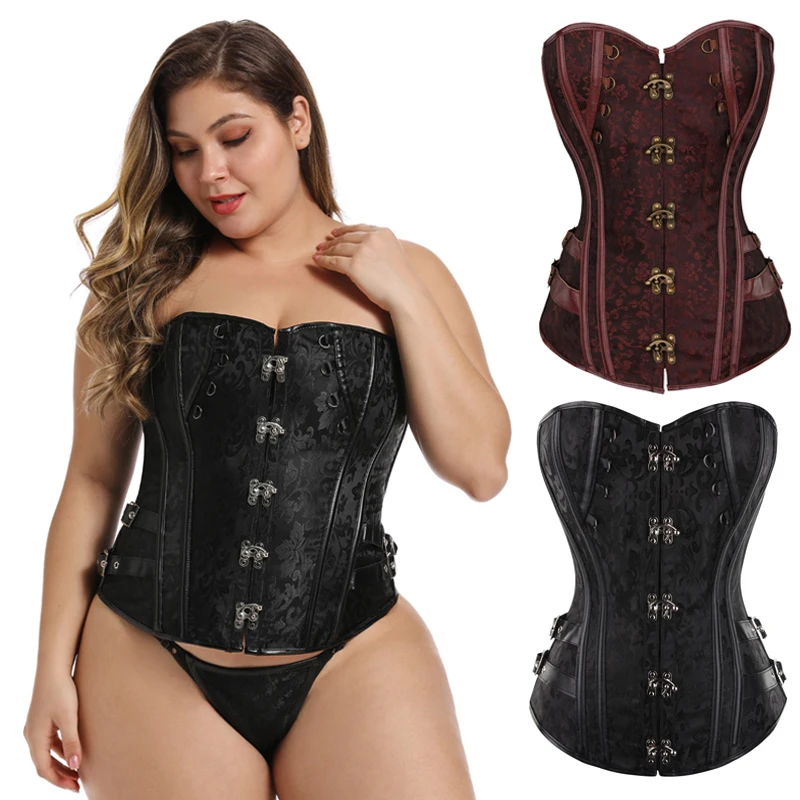 New Retro Tiger Buckle Waist Palace Vest Rubber Steampunk Wind Corset