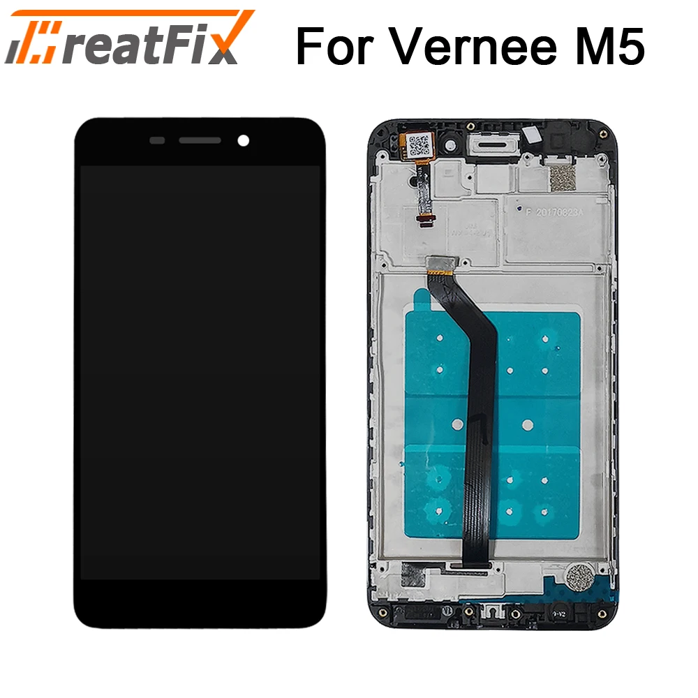 Black With Frame Для Vernee M5 M 5 1280*720 5,2 дюймов ЖК-дисплей в сборе+ сенсорный экран Digitzer ремонтная панель Стекло+ Инструменты для ремонта с рамкой - Цвет: Black With Frame
