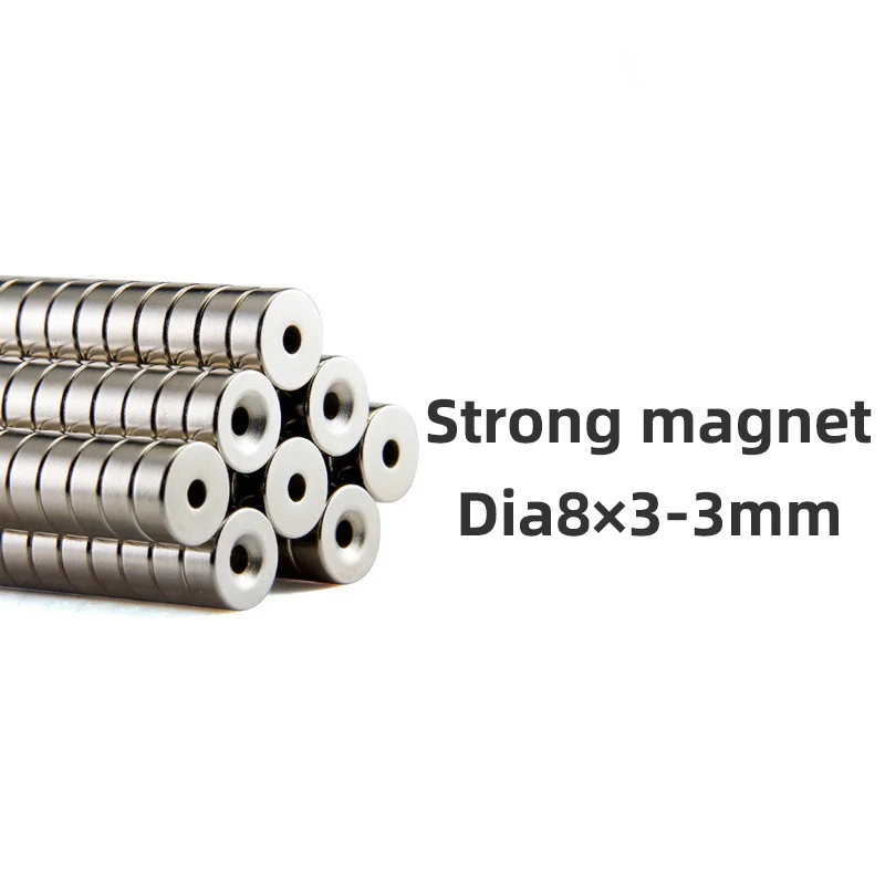 20 штук 8x3-3 Неодимовый кольцеобразный магнит 8 мм x 3 мм отверстие 3 мм N35 редкоземельный супер мощный, постоянный магнитный диск магниты