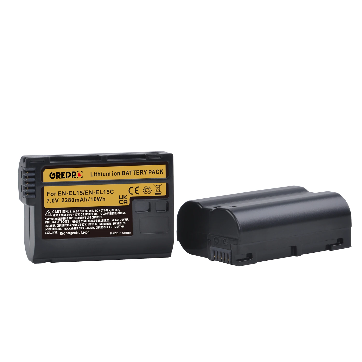 Caricabatterie con 4 batterie En-el15c per Nikon Z6, Z7, D500, D600, D610, D750 con porta Tipo C e cavo incorporato 18