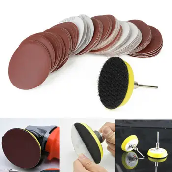 

60 Pcs 100 To 2000 Grits Roll Lock Sanding Disc Abrasive Round Pads Mandrel Set
