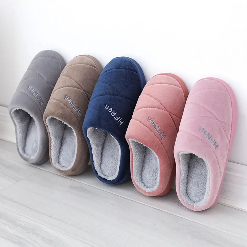 

Couples Solid Colors Warm slipper for home new arrival Non-slip Floor Home Slippers Soft Indoor Shoes woman large size slipper