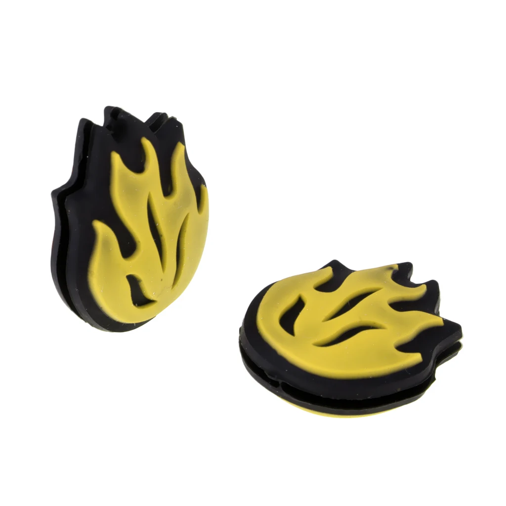 4 Pieces Silicone Flame Tennis Racket Shock Absorber Shockproof Dampener