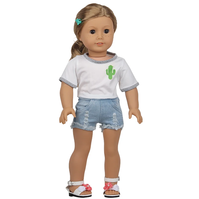 American Doll Clothes Set 18 Inch Disruptive Pattern Series Cactus Symble Weave Knit for 43 cm New Reborn Baby Dolls 1/3 Bjd Toy doll accessories,doll clothes,doll clothes accessories,barbie doll clothes