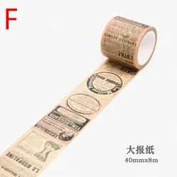 Vintage Retro Washi Tape Set for Scrapbooking and Decorative Journaling (F)