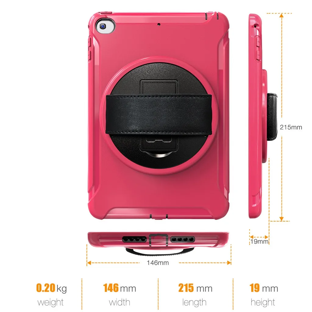 Для iPad Mini 5/Mini 4 7,9 дюймов чехол для планшета тонкий 360 градусов поворотный стол Складная Передняя подставка Прочный жесткий чехол Регулируемая рука