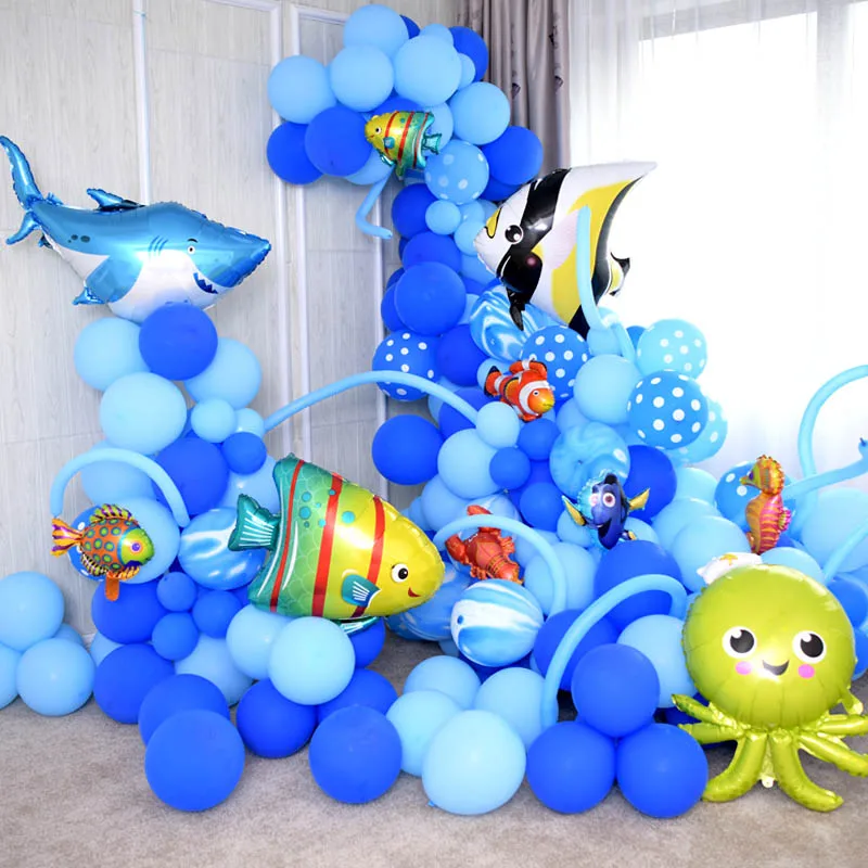 Details about   Summer Ocean Fish Shark Helium Air Foil Balloon Sea Birthday Party Kids' Toys 