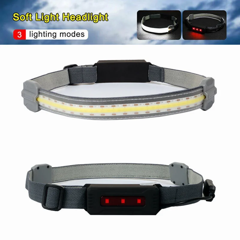 COB 2835 Led Headlamp Battery Rechargeable Headlight Head Waterproof Lamp White &amp Red Lighting for Camping Working Torch | Освещение