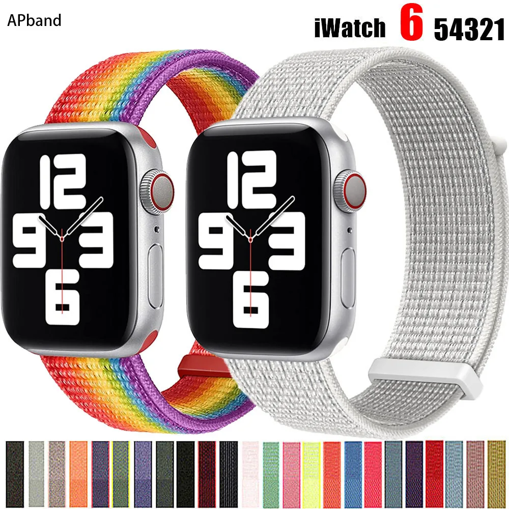 Nylon Strap for apple watch band 44mm 40mm 42mm 38mm 40 44