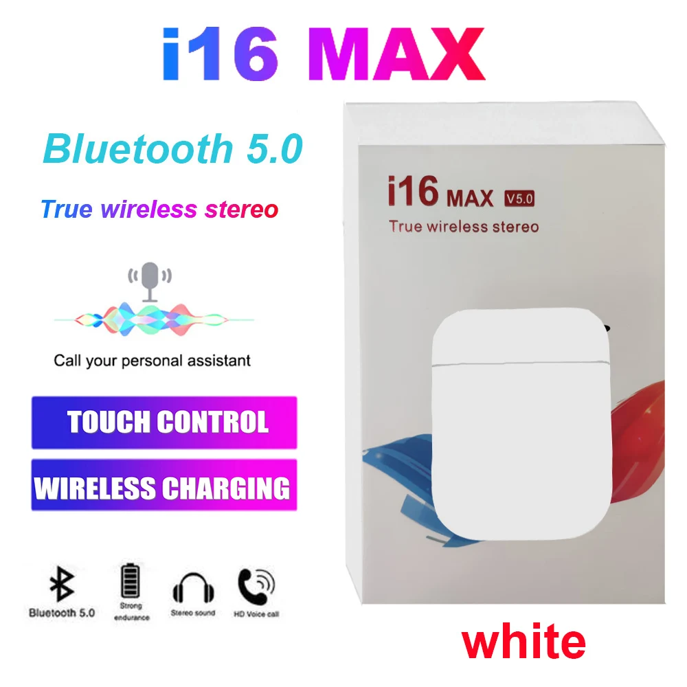 

2020 new i16 Max TWS Bluetooth V5.0 headset automatic pairing wireless 3D stereo earbud touch control for iPhone Huawei Xiaomi