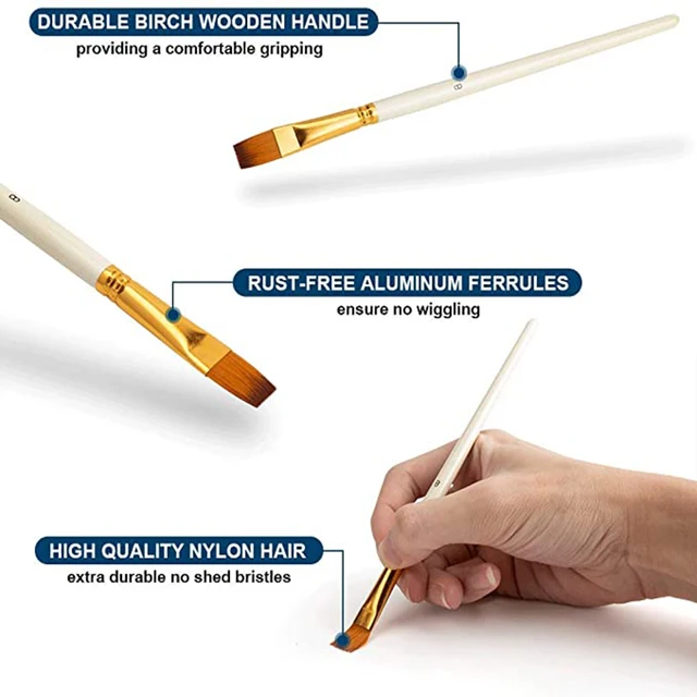 Set di pennelli da 10 pezzi Pennello per capelli in nylon per pittura acrilica Pittura ad olio per acquerello Fai da te Pennello artistico per studenti per bambini 5