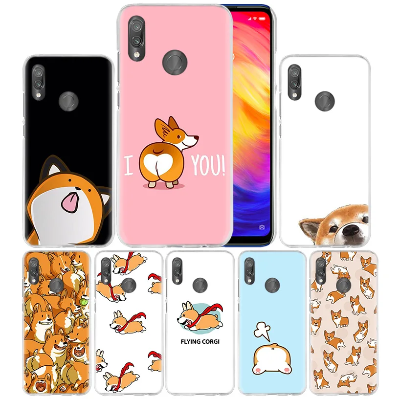 

Cute Flying Corgl Dog Case for Xiaomi Mi 9T CC9 CC9E A3 8Lite Redmi Note 8 7 K20 Pro Hard Carcasa Kawai Animal Phone Coque Cover