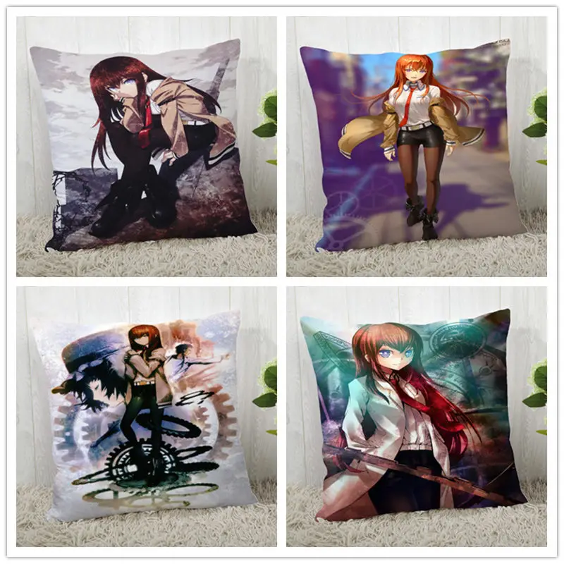 Custom Steins Gate Pillow Case Polyester Decorative Pillowcases Zipper Pillow Case Pillowcase Cover Square Drop Shipping Pillow Case Aliexpress