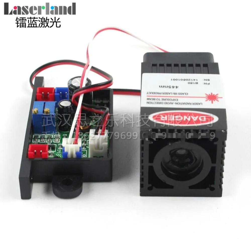 12VDC Focusable 400mW Blue Blu Ray 445nm 450nm Laser Diode Module TTL