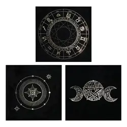 Tarô toalha de mesa altar pano altar pagão tripla astrologia tarô pano misterioso impressões tarô deck mesa pano