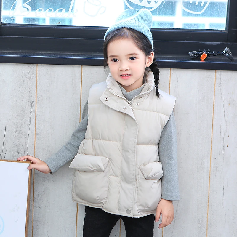 Thicken Winter Baby Girls Warm Outerwear Waistcoat Children Sleeveless Jacket Girl Winter Waistcoat 1 Piece Kids Clothes