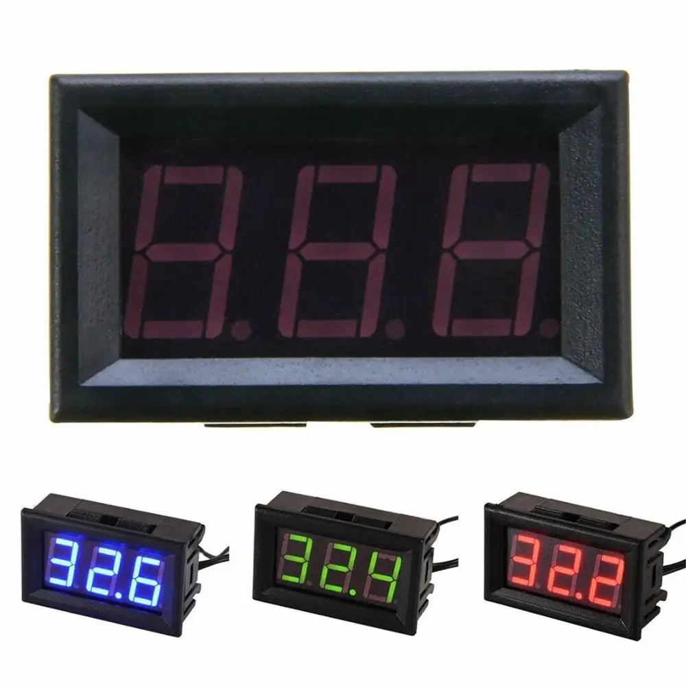 12V светодиодный Дисплей цифровой Температура метр-50~+ 110 термометр Сенсор измерительный прибор для термопары ручки термограф