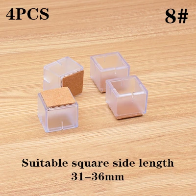4pcs Furniture Table Feet sofa Pads Protection rubber Non-slip Thicken PVC Wear-resistant Chair Leg Caps Wood Floor Protectors 8