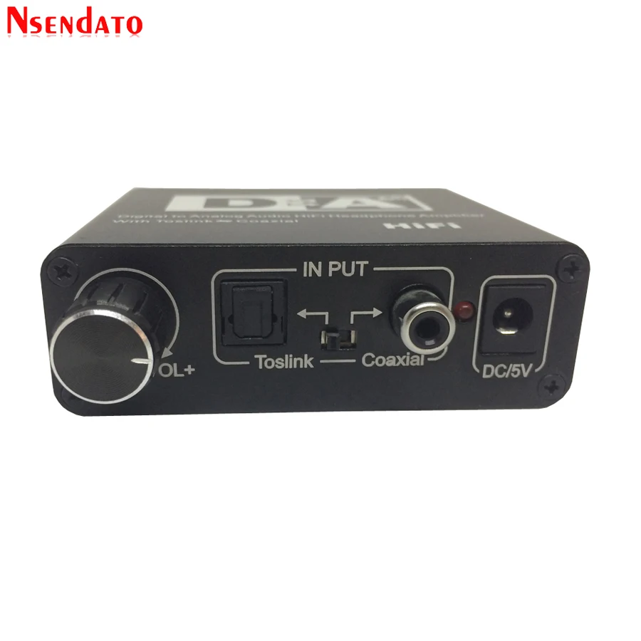 Digital To Analog Audio Hifi Headphone Amplifier Converter Optical Toslink Coaxial To Toslink Coaxial 3 5mm with optical cable