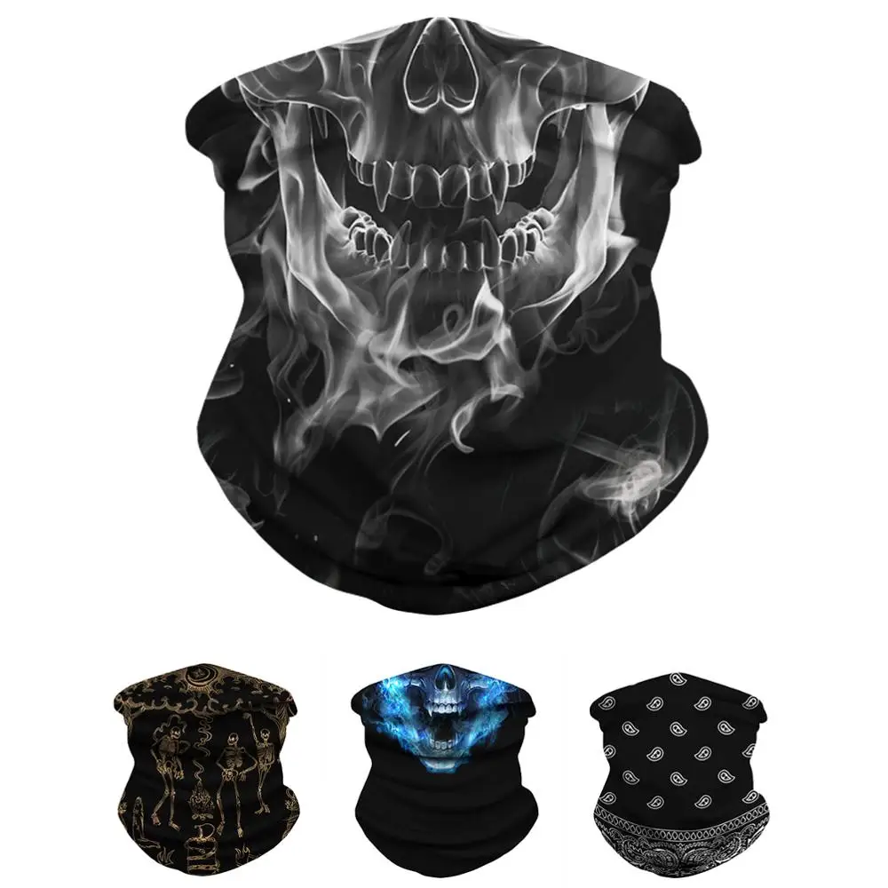 

Skull Bandana Face Mask Bicycle Hiking Biker Neck Gaiter Tube Scarf Fishing Mask Sun Protection Sports Magic Scarf Headband