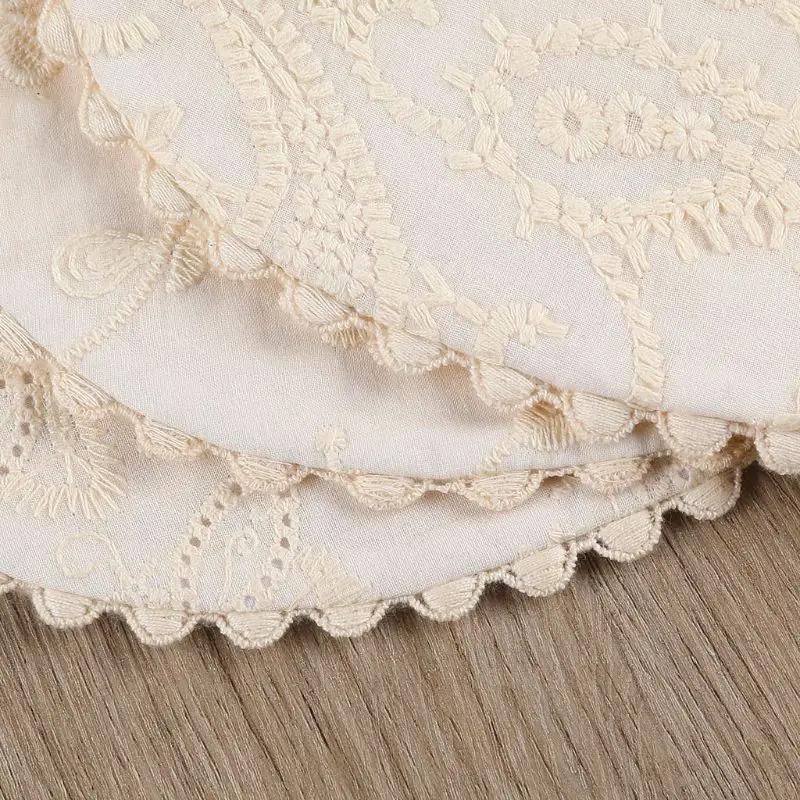 Baby Girls Bibs Newborn Embroidery Floral Princess Cotton Bandana Bibs Feeding Saliva Towel 4