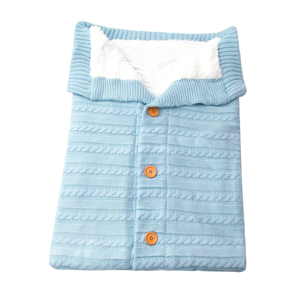 light blue Детский конверт, спальный мешок, конверт, экстракт новорожденных, Детская Пеленка, новорожденный кокон, детская спальная коляска, зимнее одеяло - Цвет: light blue