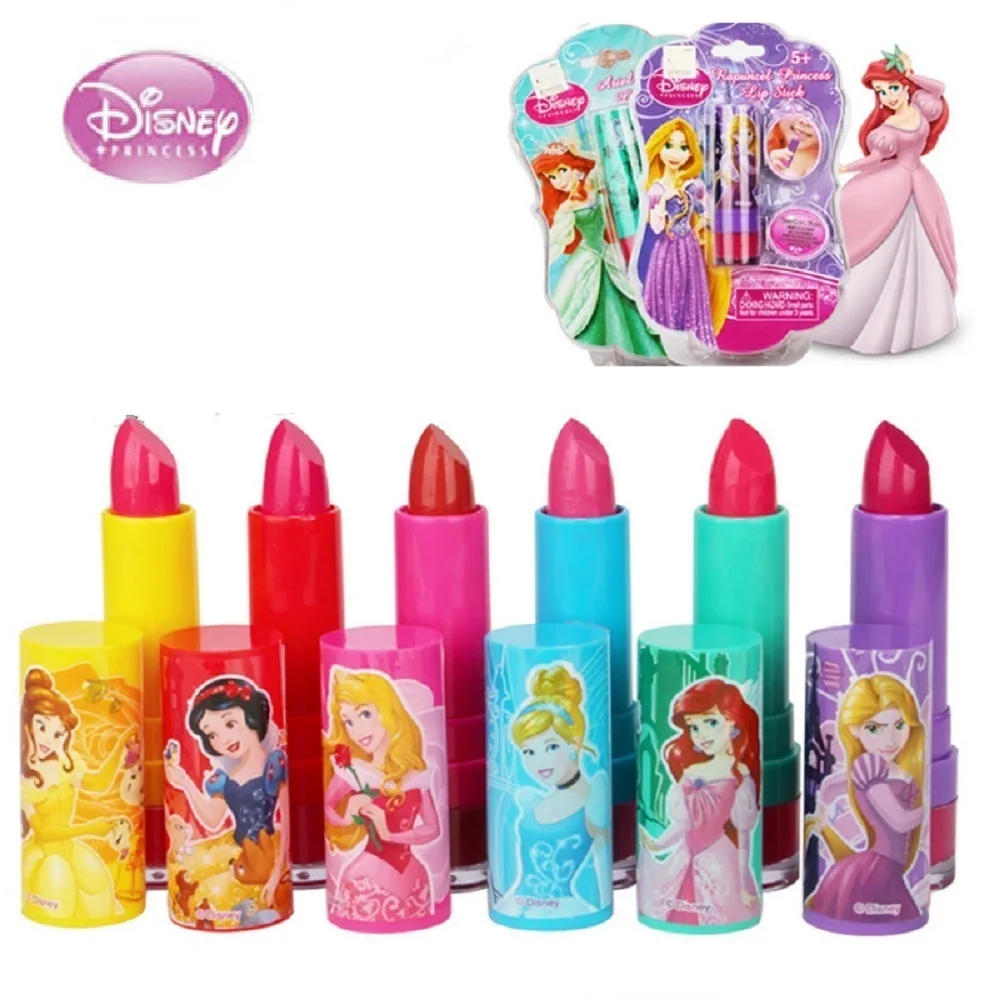 Новый 6 Цвета Disney губная помада Игрушки для девочек Детская косметика безопасный