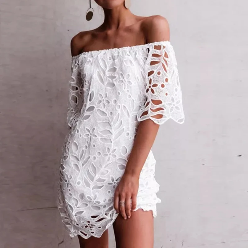white crochet sundress