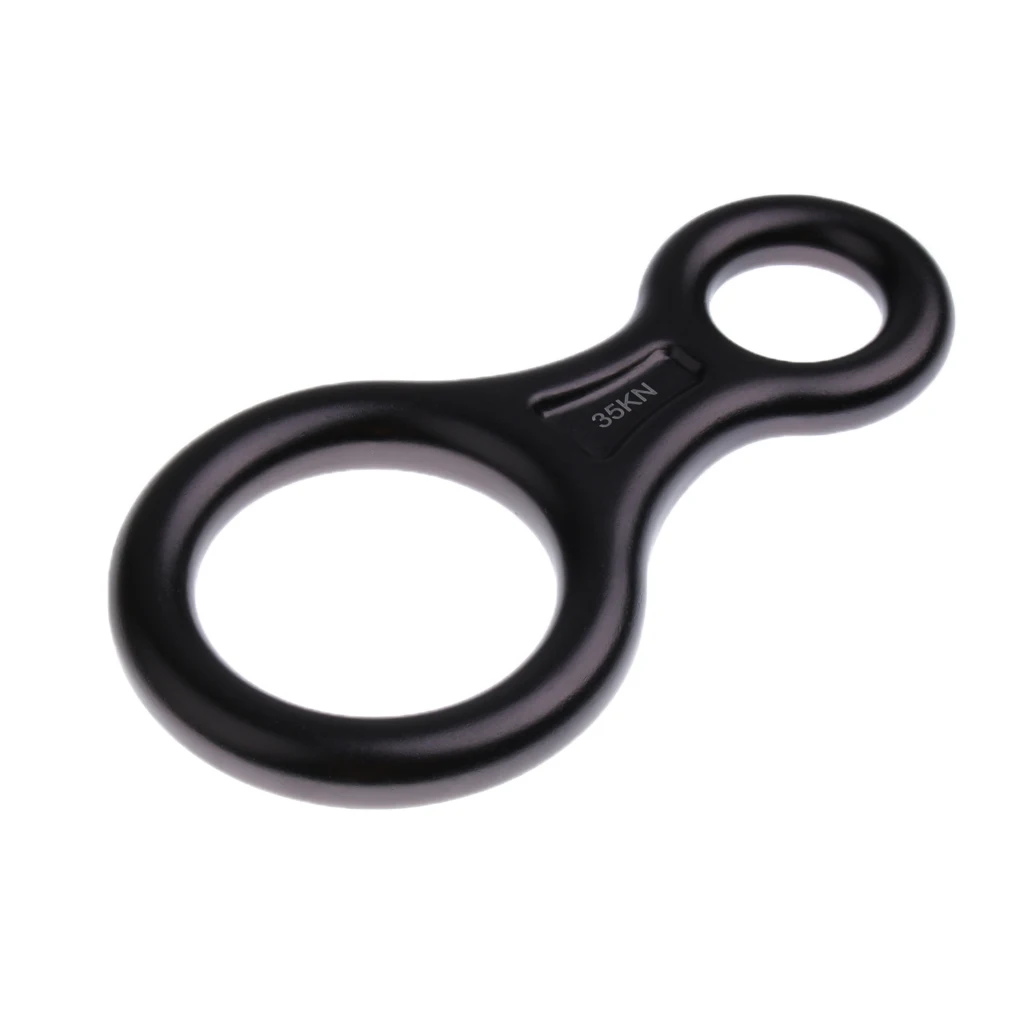 gray Heavy Duty Aluminum Alloy 35KN Figure 8 Shape Rock Climbing Descender Abseiling Rappelling Ring Belay Device - Цвет: gray