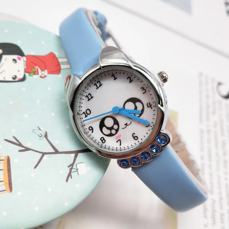 Children Cartoon Watch Girl's Quartz Watch Primary School Boy's Cute Leather Belt Simple Crystal Clock Baby Gifts Droppshipping 5