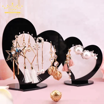 

Creative Jewelry Earrings Display Rack Acrylic Heart Earrings Holder Stand Storage Organizer Earring Organizer