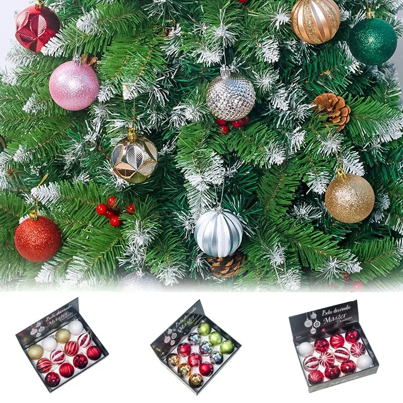 12PCS Christmas Tree Ball Pendants Decor Ball Bauble Christmas Party Hanging Ball Ornament Decorations for Home Xmas Decoration
