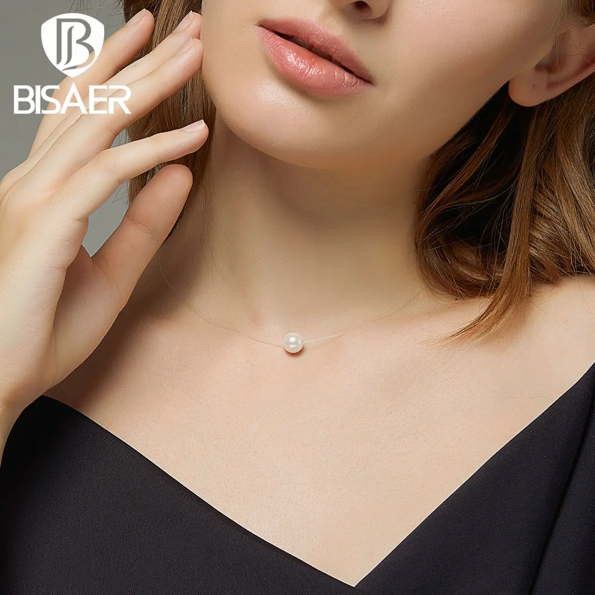 BISAER Shell Pearl Chain Pendant Necklace for Women Party Weeding Gift Fashion Jewelry Bijoux GXN372