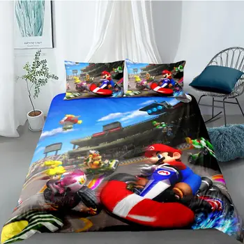 

Super Mario Bros. Bedding Set Duvet Cover pillowcase Quilt Cover Cartoon Children bed set Gift Home textile Dropship