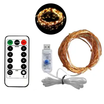 

5M String Light 50 Lights Christmas Decor Light LED String USB Remote Control Copper Low Voltage String Festive Outdoor Decor