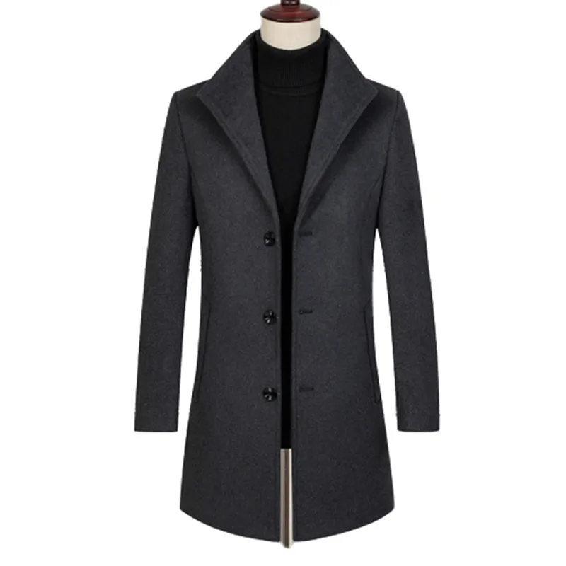Mens Coats And Jackets Winter Wool Jacket Coats Men High Quality Fahsion Overcoat Casual Long Trench Coat England Style Mens Coats And Jackets Winter Wool Jacket Coats Men High Quality Fahsion Overcoat Casual Long Trench Coat England Style