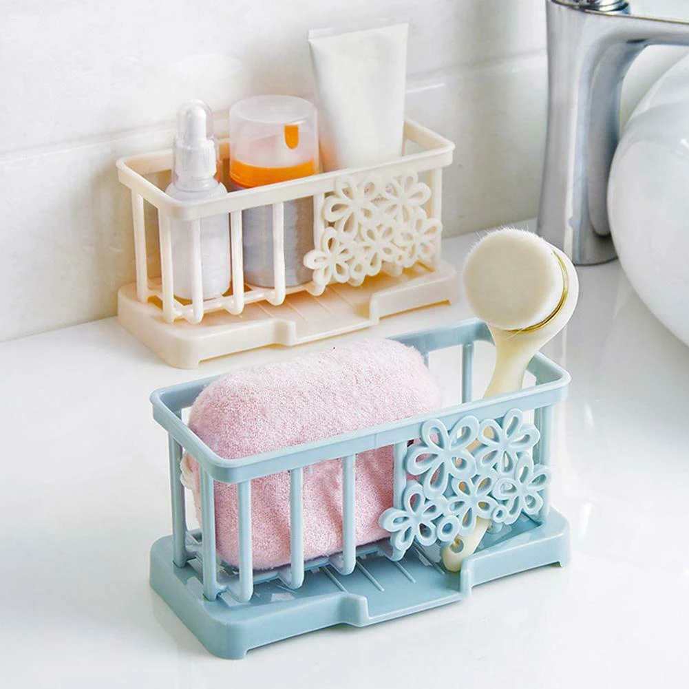 Kitchen Organizer Holder Container Bathroom Storage Accessory Kitchen Sink Brush Convenience Sponge Storage Basket Practical