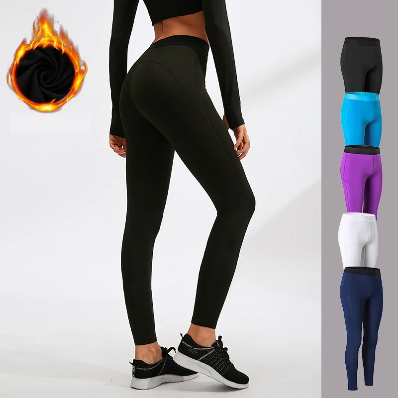 

Warm Running Tights Fleece-lined Leggings Female Yoga Pant Fitness Sportswear Women Sweatpant Push Up Trousers Skin-tight Bottom