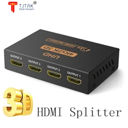 TJTAK – répartiteur HDMI 4K Full HD 1080p, commutateur vidéo HDMI 1x2 1x4, double affichage pour HDTV DVD PS3 Xbox 