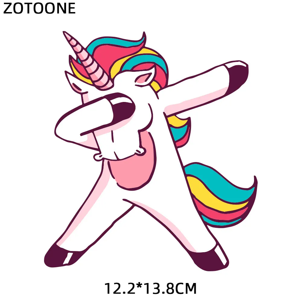 ZOTOONE железная переводная одежда с изображением единорога для одежды термопереводная печать на футболке платья стираемые наклейки детский подарок E