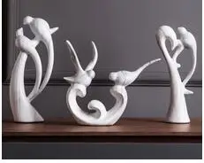 

CERAMIC MARBLE BIRD ORNAMENTS PURE WHITE GOLDEN METALLIC TEXTURE ANIMAL HOME DECORATION ACCESSORIES COUPLE BIRD ADORNMENT