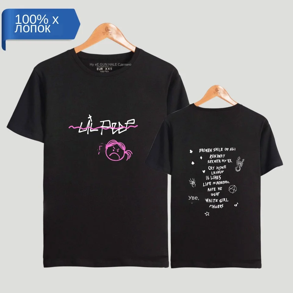 Cotton O-Neck Short Sleeve lil peep Print All-match Women T Shirt New Fashion Streetwear Casual Tshirt Tops Urban Simple Tees TX