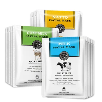 

Milk Natto Goat Milk Moisturizing Mask Nourish and Lubricate Skin Shrink Pores Brighten Complexion face Mask 30g