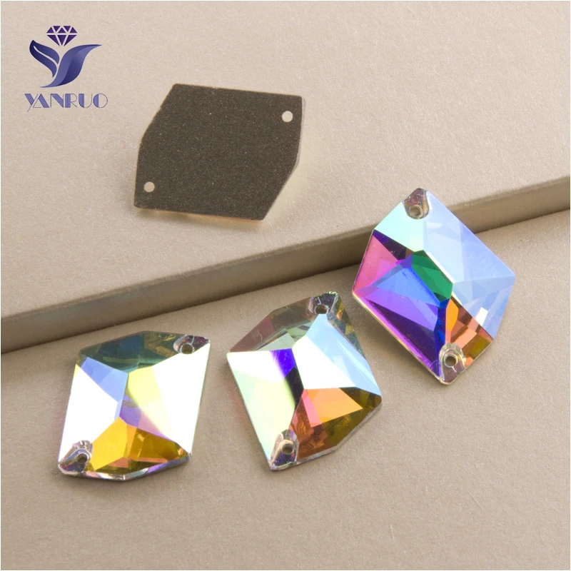 Online YANRUO 3265 todos los tamaños AB cósmico piedras para coser cristal plano costura strass para la decoración del vestido