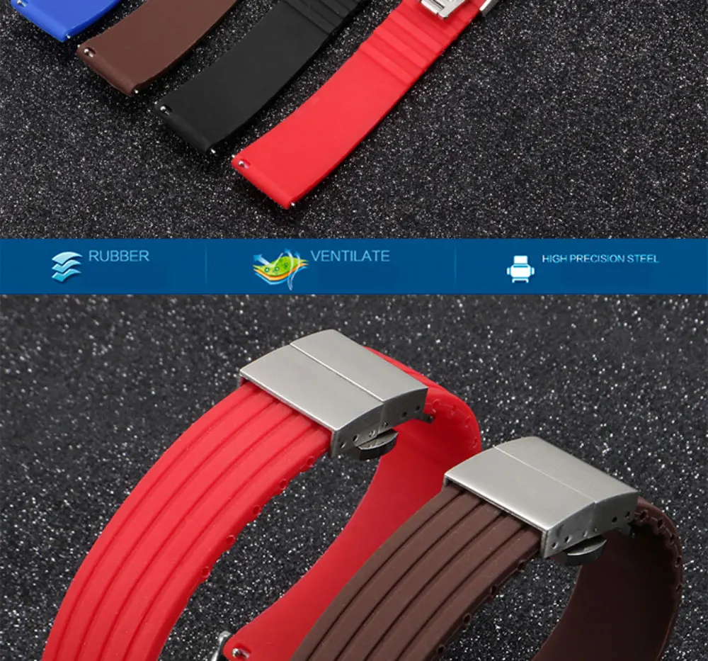 20 22 мм мягкий и водонепроницаемый силиконовый ремешок для часов адаптация huawei watch 2 GT PRO Honor Magic Спортивная Резина часы цепь