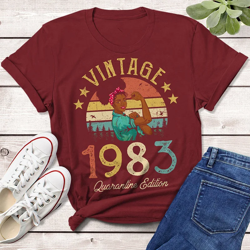 Camiseta Vintage de la edición de la resistencia para mujer y niña, camiseta Retro de 38 años, regalo de cumpleaños, Idea, madre, hija esposa, 1983