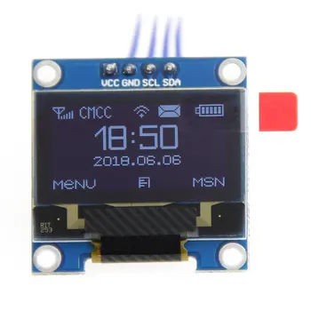 

1pc White/blue Color 0.96 Inch Oled Display Module 128*64 Oled Lcd Display I2C 0.96 Iic Serial 128x64 Replacement